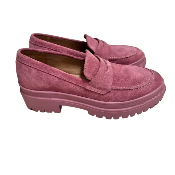 Patina By Portland Leather Zoe Loafer US 10.5 Foxglove Suede Lug Sole - Picture 5 of 11